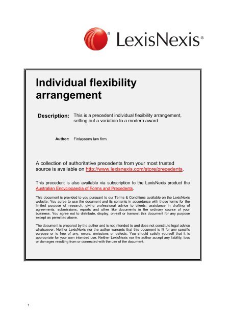 Individual flexibility arrangement - LexisNexis