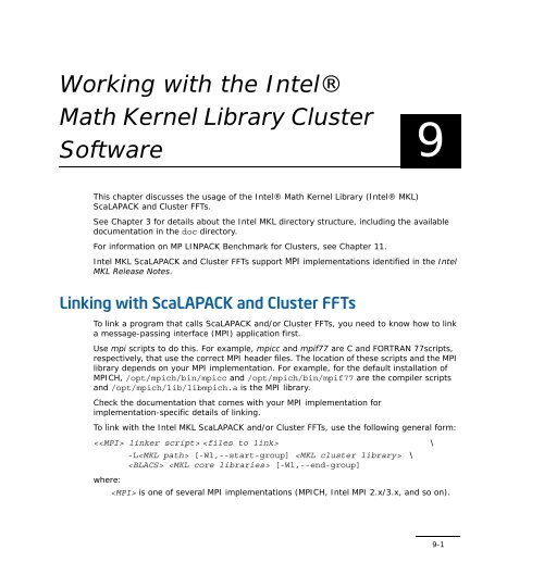 Intel(R) Math Kernel Library for Linux* OS User's Guide