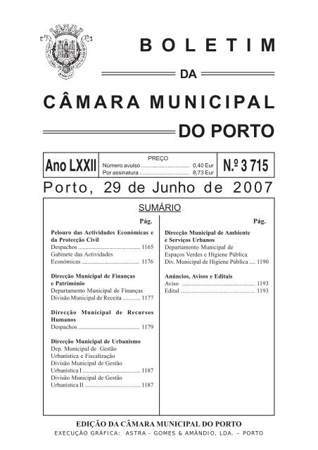 boletim 3715 - CÃ¢mara Municipal do Porto