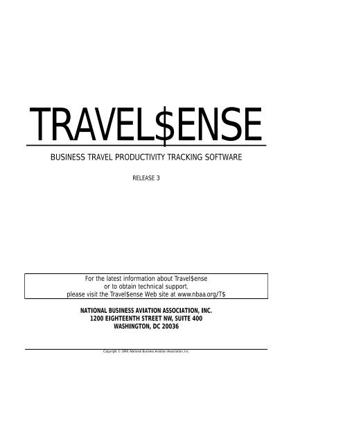 Travel$ense User's Guide (PDF, 139 MB) - NBAA