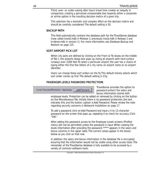 Travel$ense User's Guide (PDF, 139 MB) - NBAA