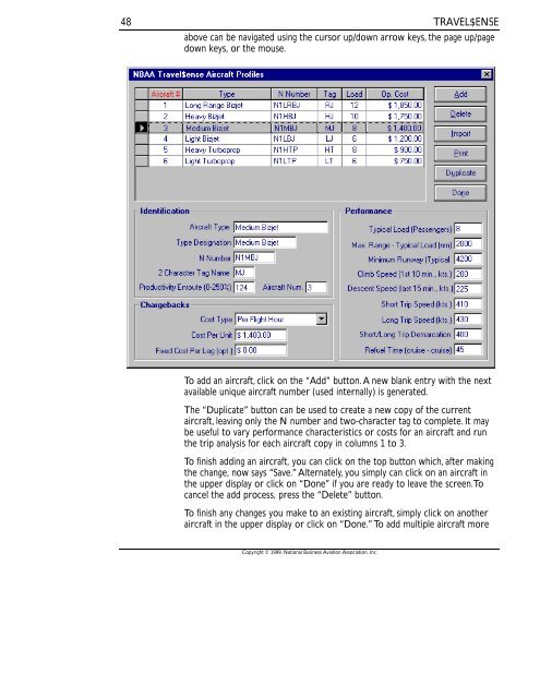 Travel$ense User's Guide (PDF, 139 MB) - NBAA