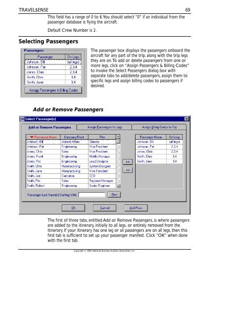 Travel$ense User's Guide (PDF, 139 MB) - NBAA