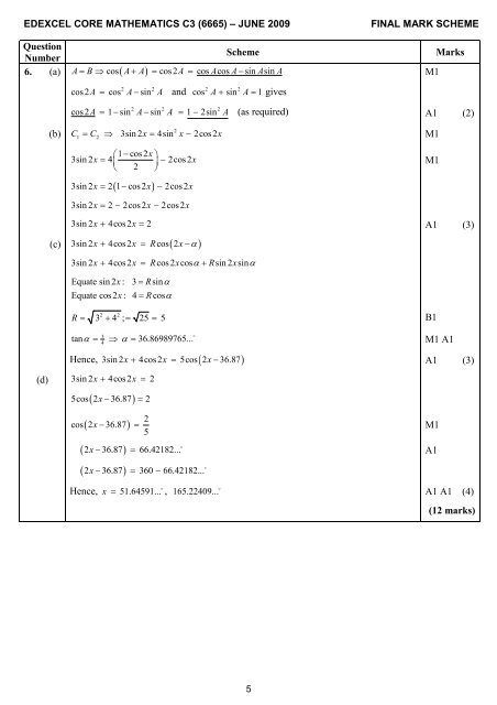 June 2009 Markscheme