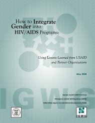 How to Integrate Gender into HIV/AIDS Programs - Population ...