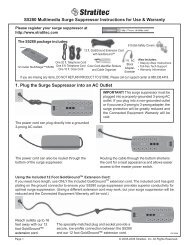 S1003-03 Surge Suppressor Instructions for Use - Stratitec