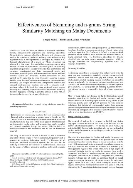 Effectiveness of Stemming and n-grams String Similarity Matching ...