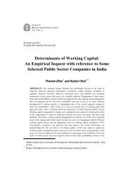 Determinants of Working Capital: An Empirical Inquest with ...