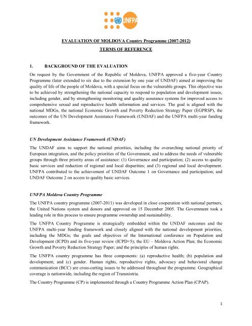 Terms of Reference CPAP Moldova Evaluation - unfpa