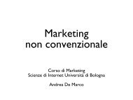 Marketing Non Convenzionale - Corso di CRM di Andrea De Marco