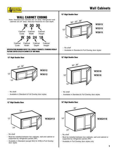 Product Specification Guide - CLkitchens.com