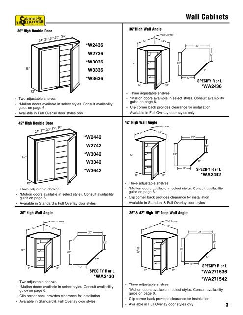 Product Specification Guide - CLkitchens.com