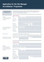 Application for the Site Manager Accreditation Programme