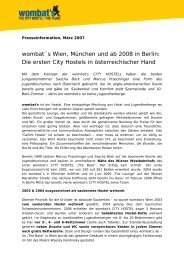 wombat´s Wien und München: - Wombats Hostels!
