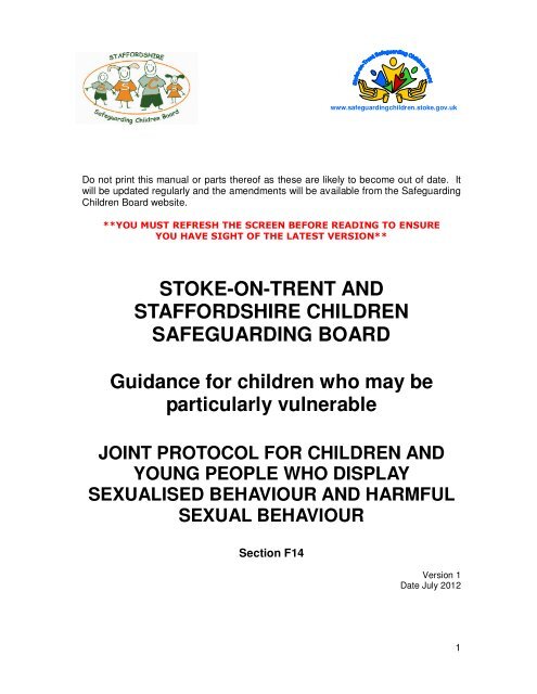 CYP who display sexualised behaviour and harmful sexual behaviour