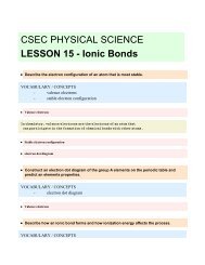 CSEC PHYSICAL SCIENCE LESSON 15 - Ionic Bonds