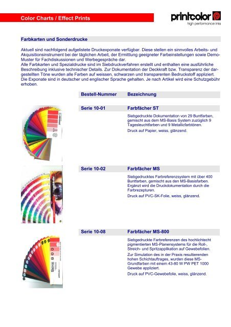 Color Charts / Effect Prints
