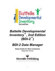 Battelle Developmental Inventory , 2nd Edition (BDI-2 ) - Riverside ...
