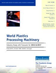 World Plastics Processing Machinery - The Freedonia Group