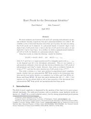 Short Proofs for the Determinant Identitiesâ