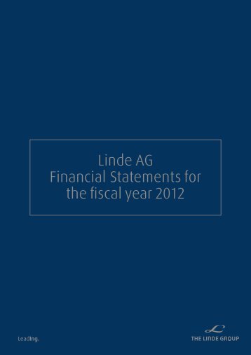 Linde AG Financial Statements for - Linde Gas