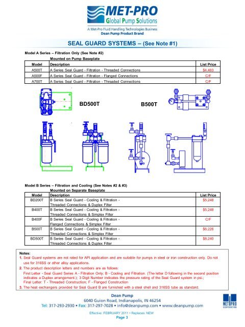 flush plans for mechanical seals - Pristine Water Solutions Inc.