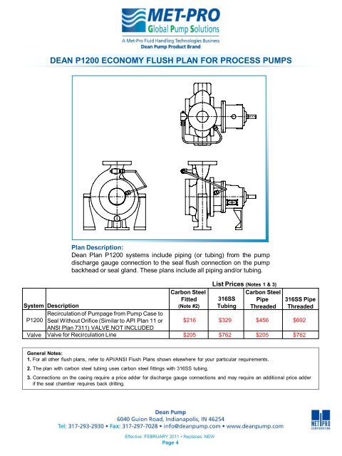 flush plans for mechanical seals - Pristine Water Solutions Inc.