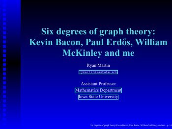 Six degrees of graph theory - Iowa State University