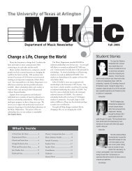 music newsletter 2006 - The University of Texas at Arlington