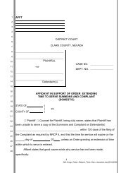 Affidavit in Support of Order Extending Time to Serve Summons ...