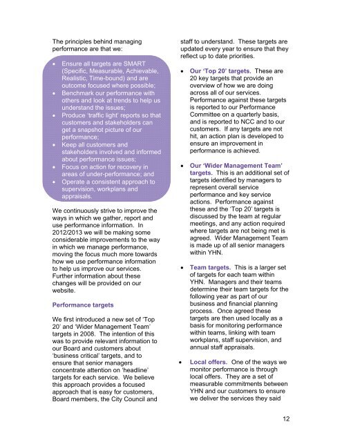 YHN Delivery Plan 2012-13 - Your Homes Newcastle