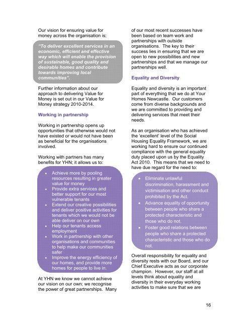 YHN Delivery Plan 2012-13 - Your Homes Newcastle