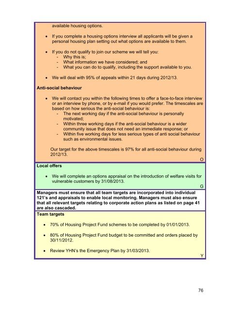 YHN Delivery Plan 2012-13 - Your Homes Newcastle