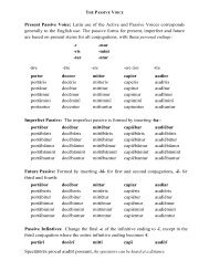 Present Passive Voice: Latin use of the Active ... - The Latin Library