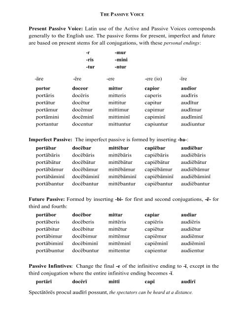 passive latin endings quiz