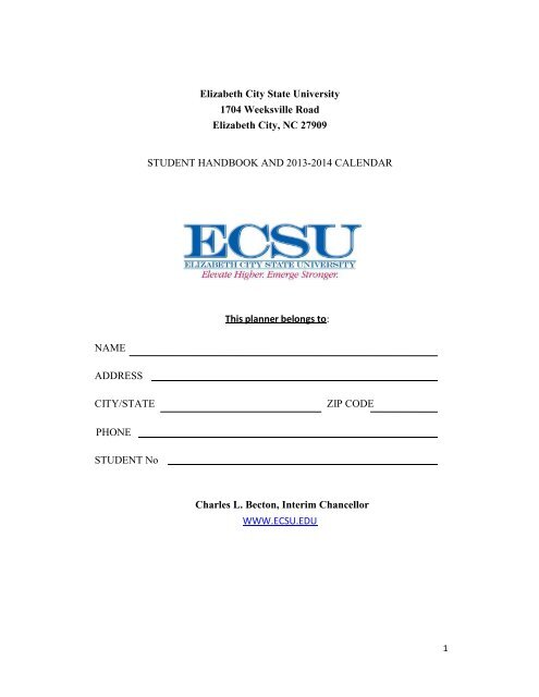 Ecsu Calendar Fall 2022 Student Handbook - Elizabeth City State University