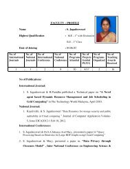 FACULTY – PROFILE Name : S. Jagadeeswari Highest Qualification ...
