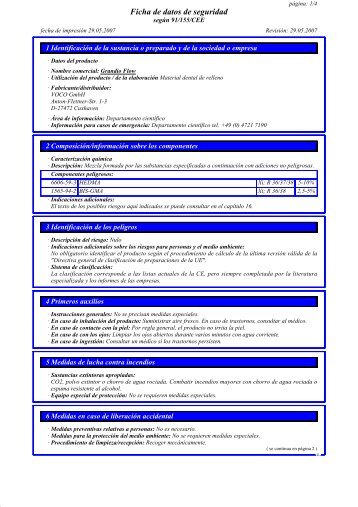 Ficha de datos de seguridad - Voco