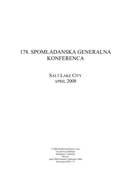 April 2008 - Cerkev Jezusa Kristusa svetih iz poslednjih dni