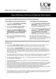 Discretionary Entrance/Special Admission - University of Canterbury