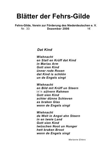 Ausgabe 33 / Dezember 2006 / pdf - bei der Fehrs-Gilde Verein zur ...