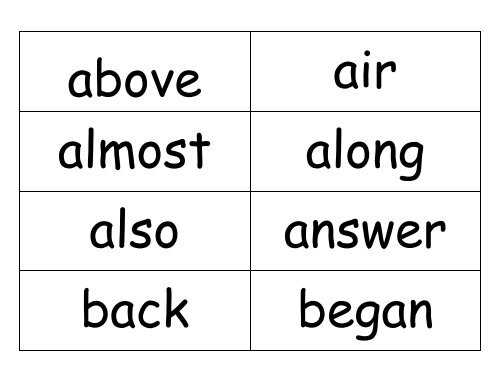 Sight Words For Third Grade Flash Cards