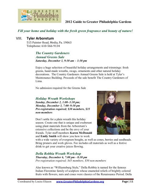 Holiday Green Sales & Workshops - Greater Philadelphia Gardens