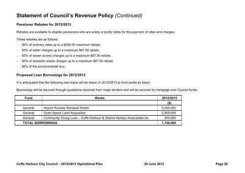 Operational Plan 2012-2013 - Coffs Harbour City Council - NSW ...