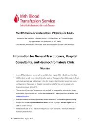 Information for GPs - Irish Blood Transfusion Service