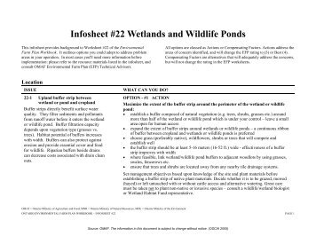 Infosheet #22 Wetlands and Wildlife Ponds - Ontario Soil and Crop ...