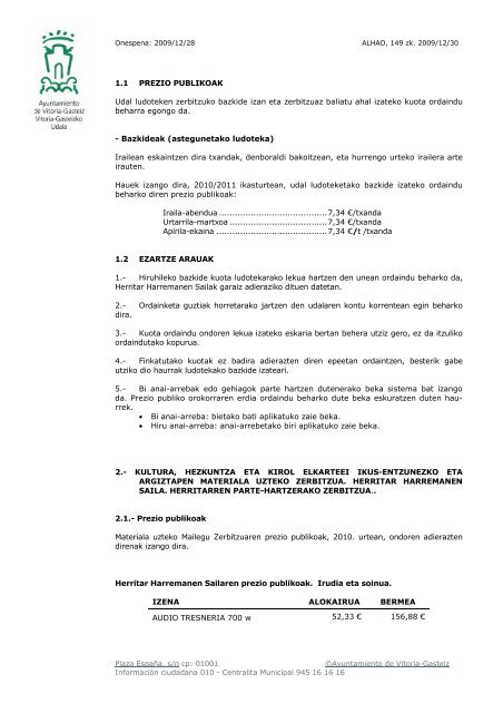 ordenanza 0-eus - Ayuntamiento de Vitoria-Gasteiz