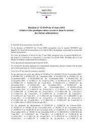 Décision n° 12-D-09 du 13 mars 2012 relative à des pratiques mises ...