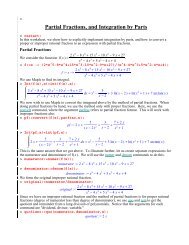 Partial Fractions, and Integration by Parts - CBU