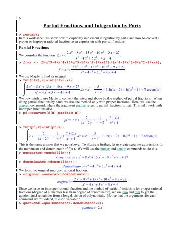 Partial Fractions, and Integration by Parts - CBU